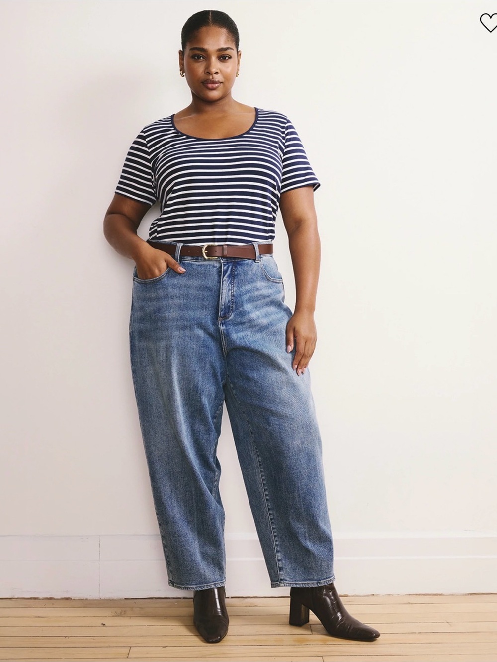 Universal Standard Lou High Rise Barrel Leg Jean - Picture 4 of 5